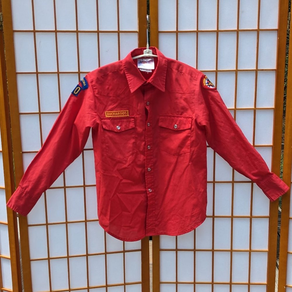 Vintage Official Scout-Wear Snap-Button BUCKAROOS Shirt